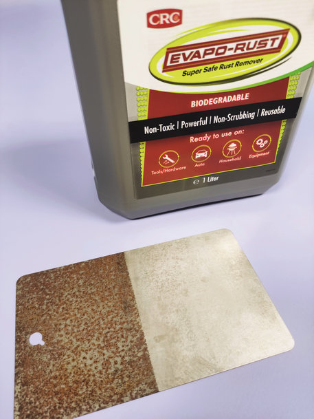 Evapo-Rust from CRC Industries removes rust easily without harming the environment